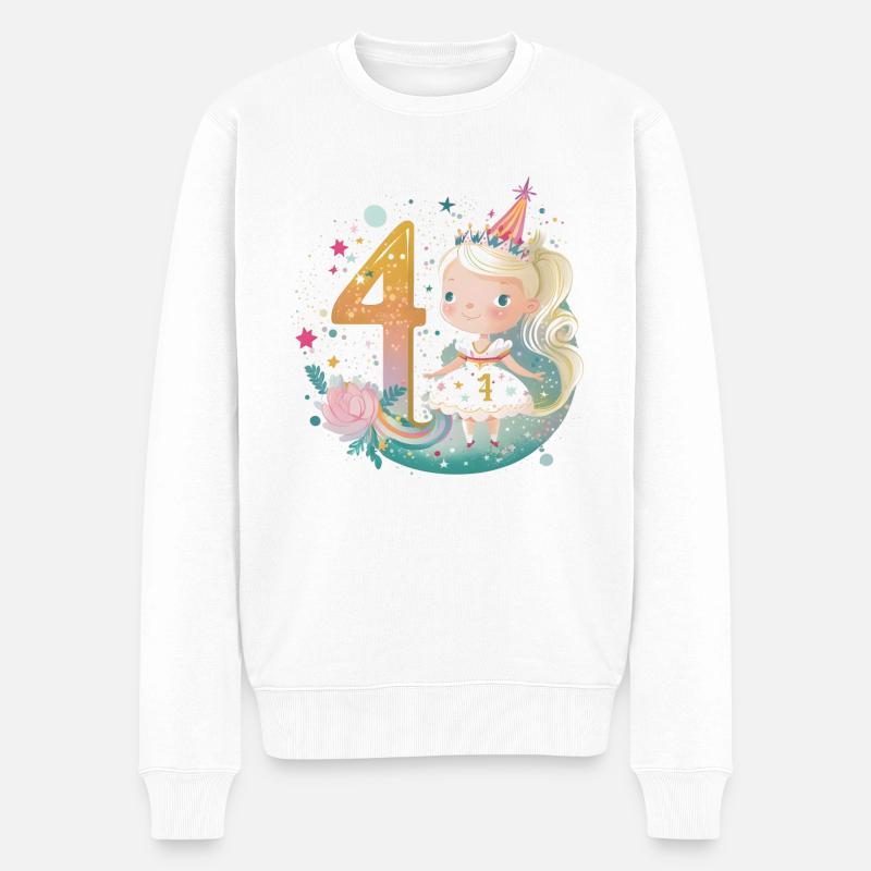 Princesse 4 Anniversaire - Pull Premium bio Homme - blanc
