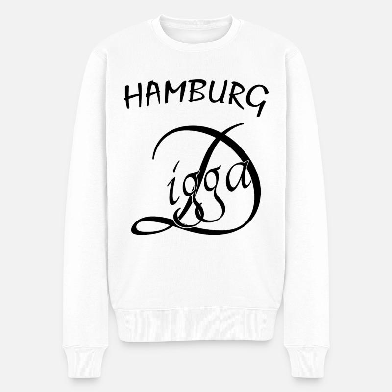 Hamburg Digga - Männer Premium Bio Pullover - Weiß