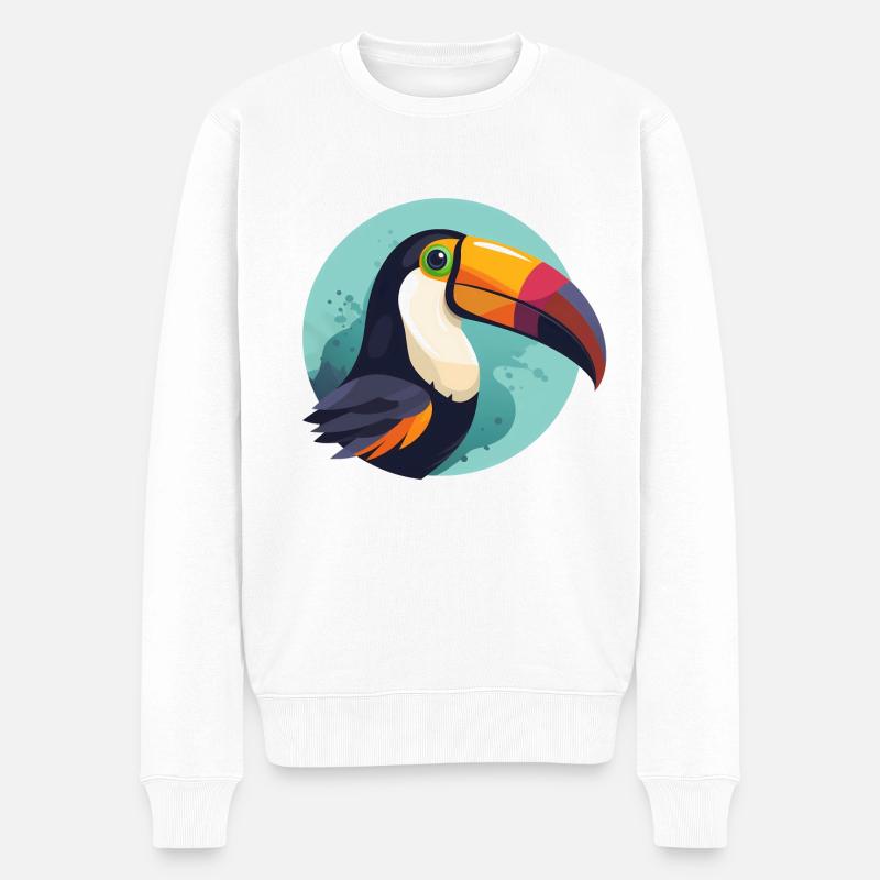 Toucan avec arrière-plan - Pull Premium bio Homme - blanc