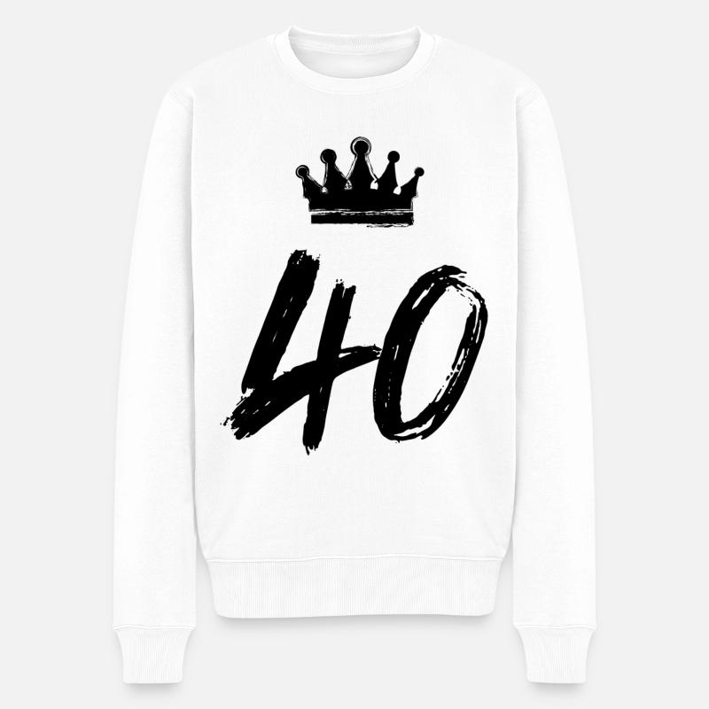 40 Couronne de numéros - Pull Premium bio Homme - blanc