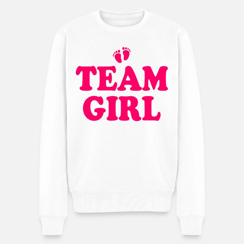 Team girl - Männer Premium Bio Pullover - Weiß