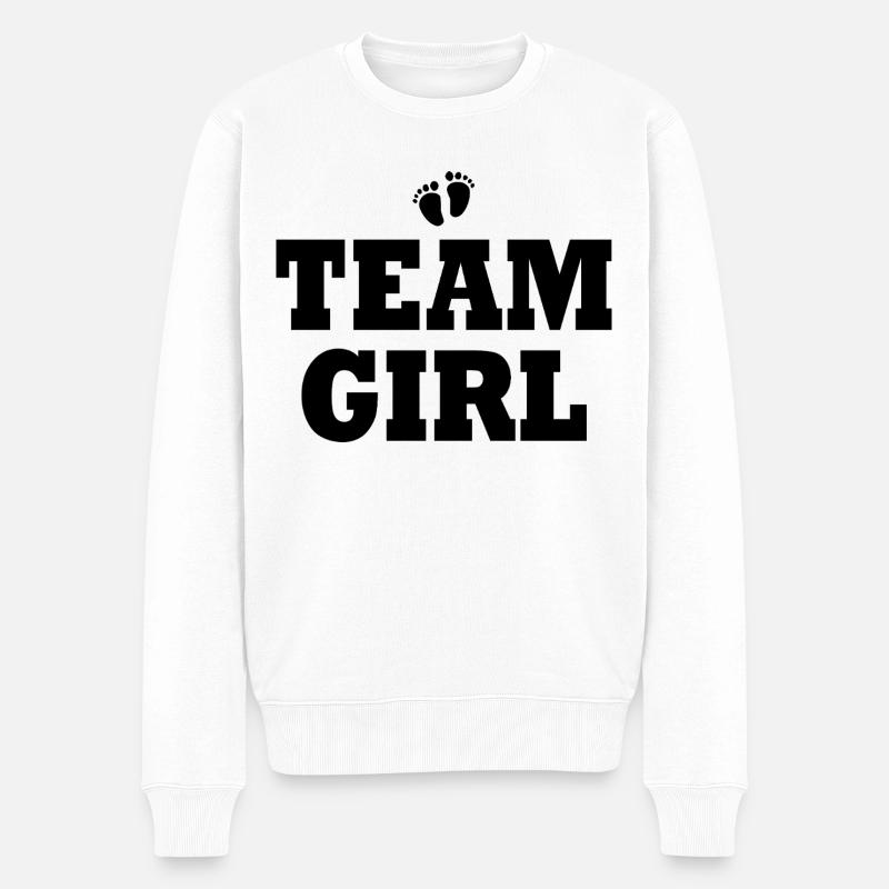 Team girl - Männer Premium Bio Pullover - Weiß