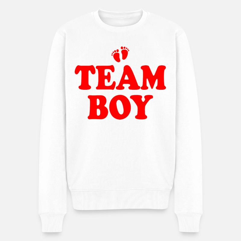 Team boy - Männer Premium Bio Pullover - Weiß