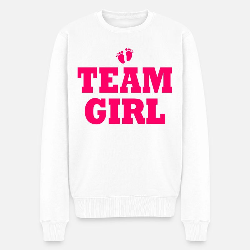 Team girl - Männer Premium Bio Pullover - Weiß