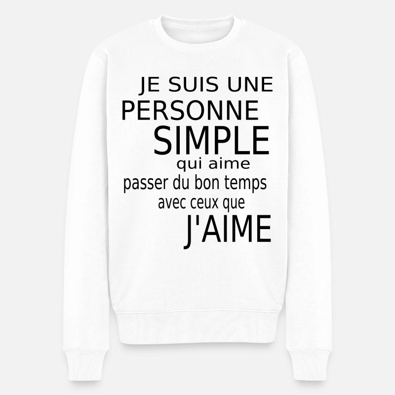 Message drôle / texte drôle / phrase drôle - Pull Premium bio Homme - blanc