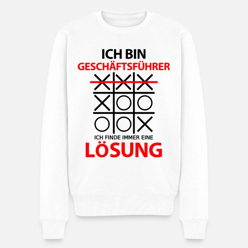 Geschäftsführer Lustiger Spruch Sprüche Witzig - Männer Premium Bio Pullover - Weiß
