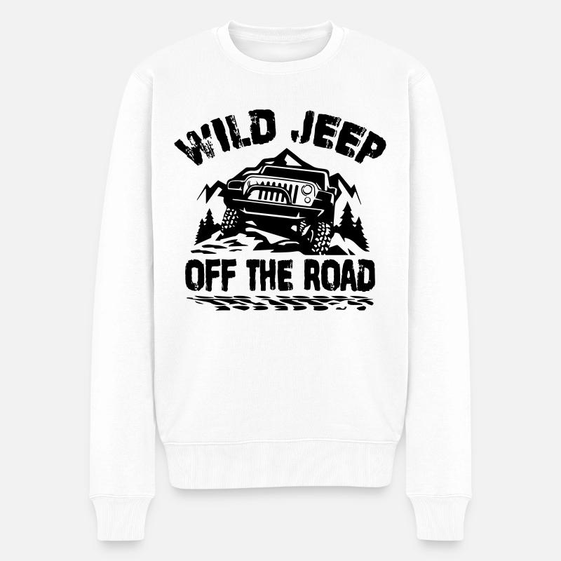 WILD JEEP - Pull Premium bio Homme - blanc