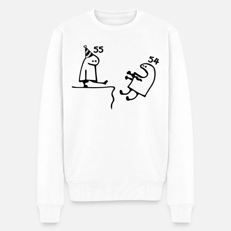 55 ans : Adieu âge 54 ans, Joyeux 55e anniversaire - Pull Premium bio Homme - blanc