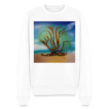 Alter Baum im Sommer - Männer Premium Bio Pullover - Weiß - Vorne - Thijin (182cm)