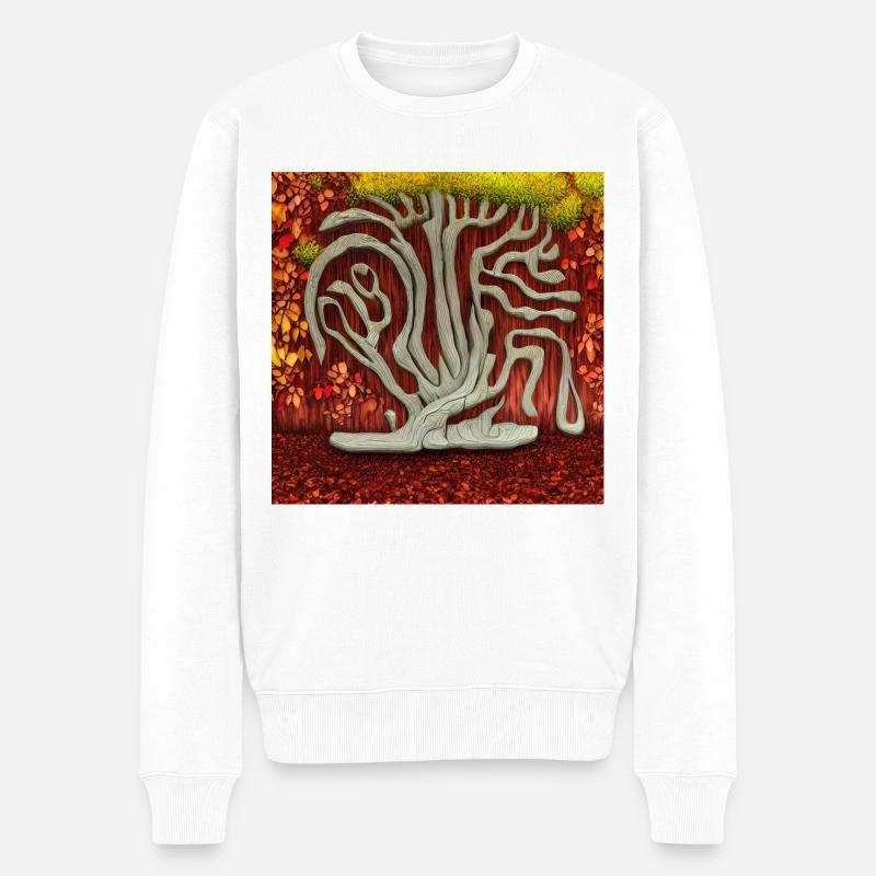 Alter Baum im Herbst - Männer Premium Bio Pullover - Weiß