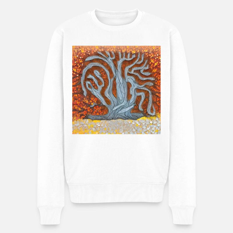 old tree during spring - Men's Premium Organic Jumper - white