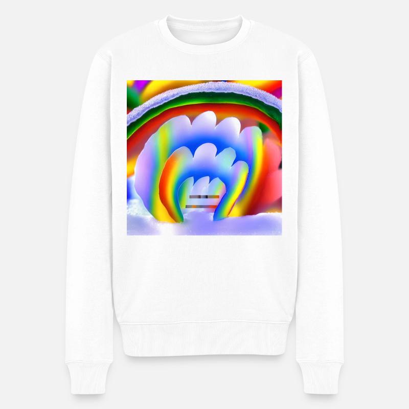 Arc-en-ciel en hiver - Pull Premium bio Homme - blanc