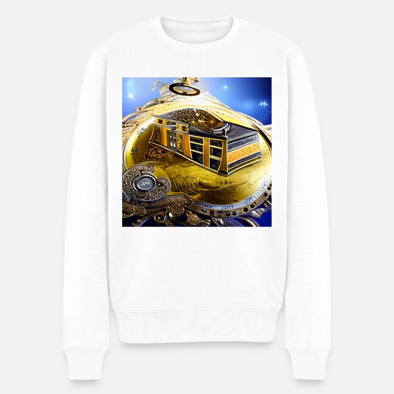 Abstraktion der Uhr - Männer Premium Bio Pullover - Weiß