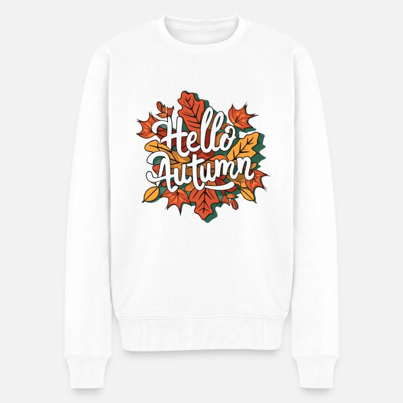 Bonjour Feuilles d’automne - Pull Premium bio Homme - blanc