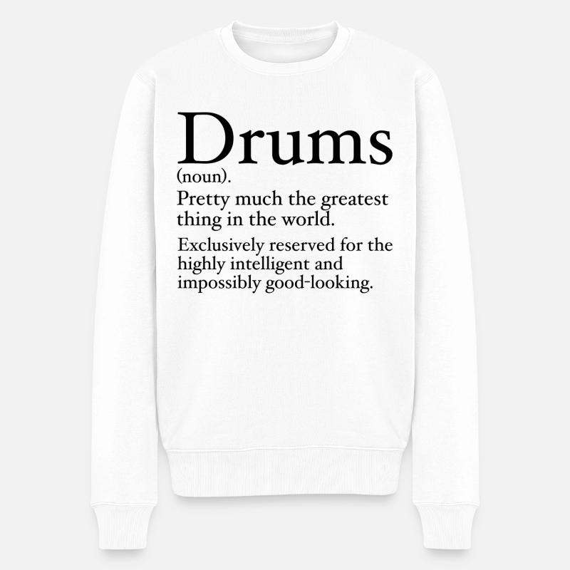 Funny Drummer Definition - Männer Premium Bio Pullover - Weiß