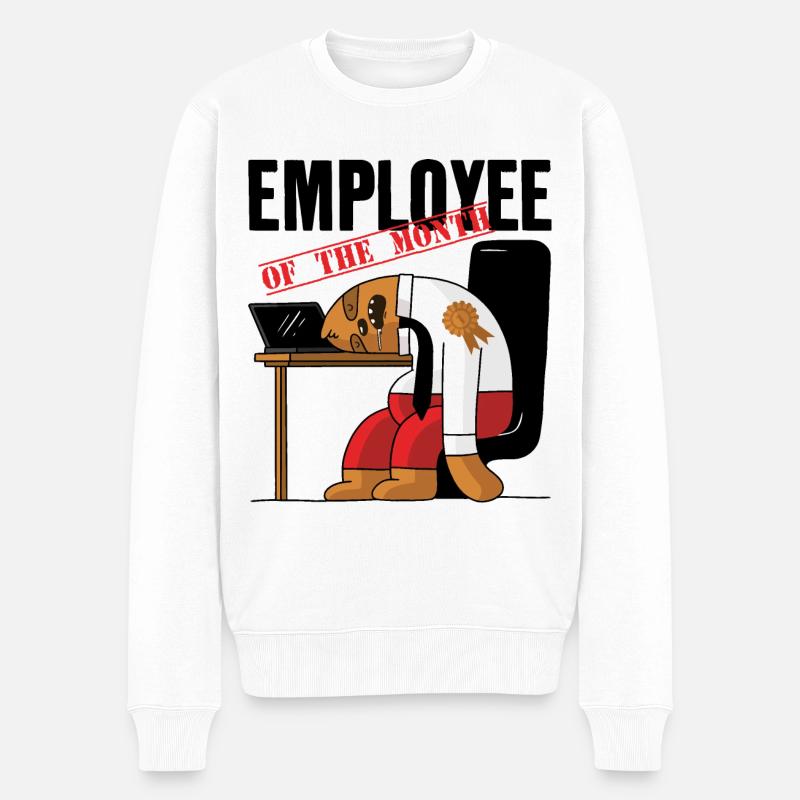 MÅNEDENS MEDARBEJDER - Økologisk premium-sweatshirt til mænd - hvid
