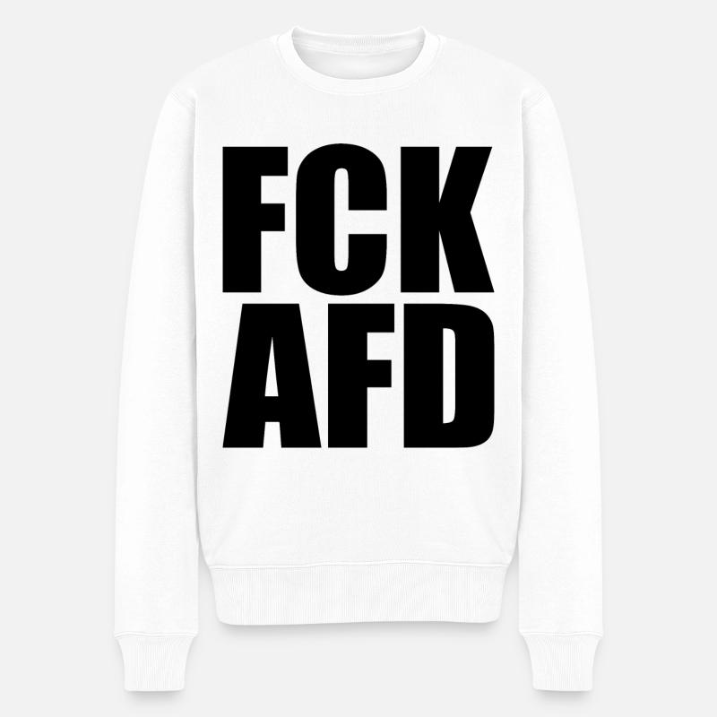 Fck afd - Männer Premium Bio Pullover - Weiß