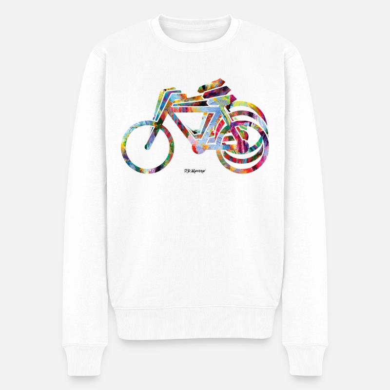 P.D. Moreno Fahrrad Design - Männer Premium Bio Pullover - Weiß