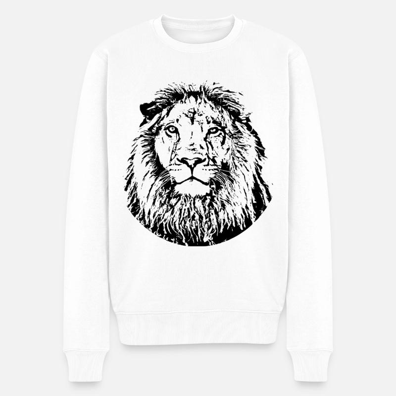 Lion - Pull Premium bio Homme - blanc