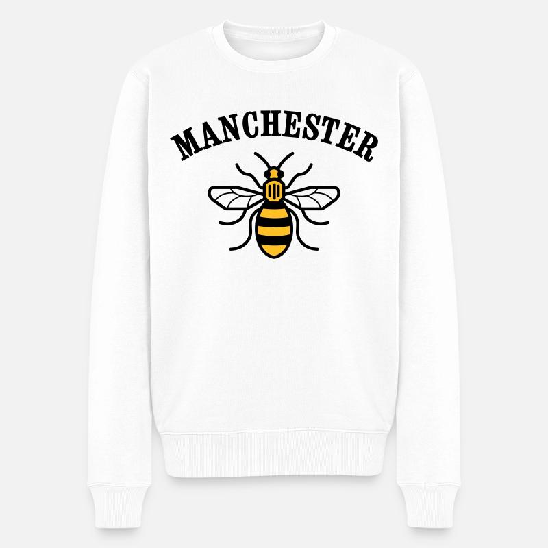 MCR MANCHESTER BEE - Men's Premium Organic Jumper - white