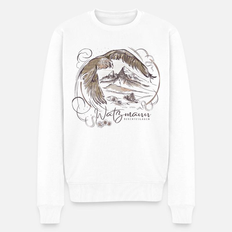 Bartgeier am Watzmann: Die Schönheit der Natur - Männer Premium Bio Pullover - Weiß