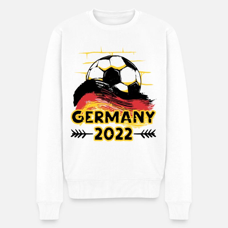 Deutschland Germany 2022 Fußball - Männer Premium Bio Pullover - Weiß