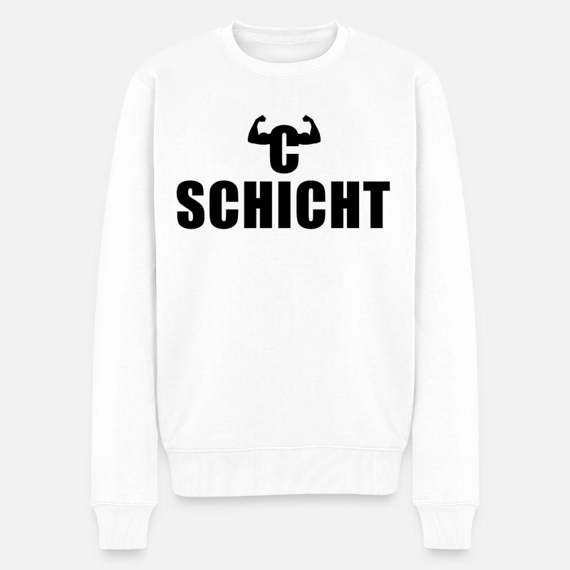 C Schicht Schichtarbeiter - Männer Premium Bio Pullover - Weiß