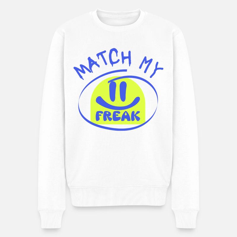 MATCH my freak - Männer Premium Bio Pullover - Weiß