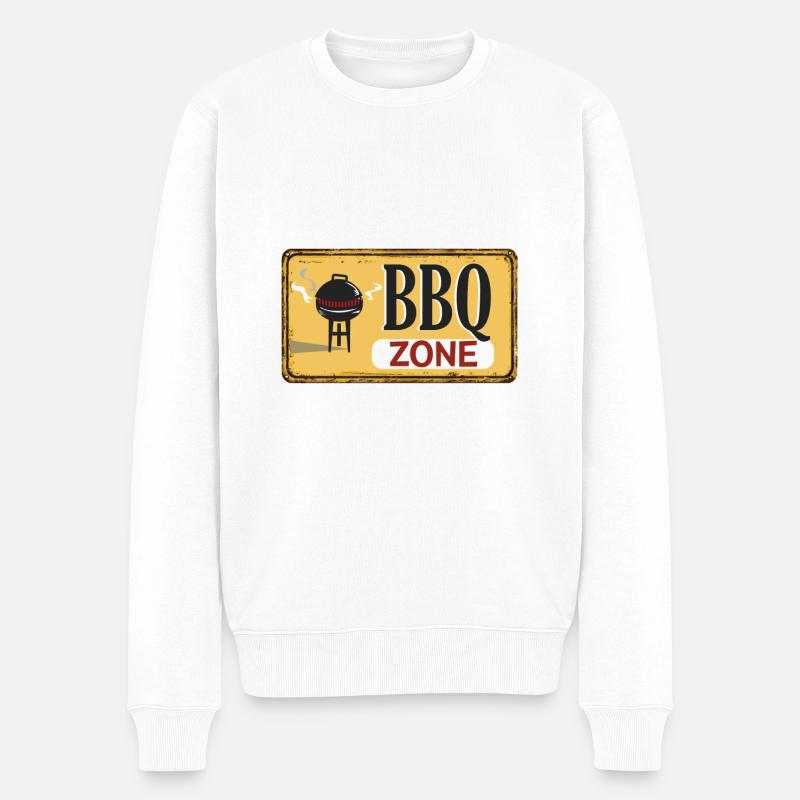 bbqzone - Männer Premium Bio Pullover - Weiß