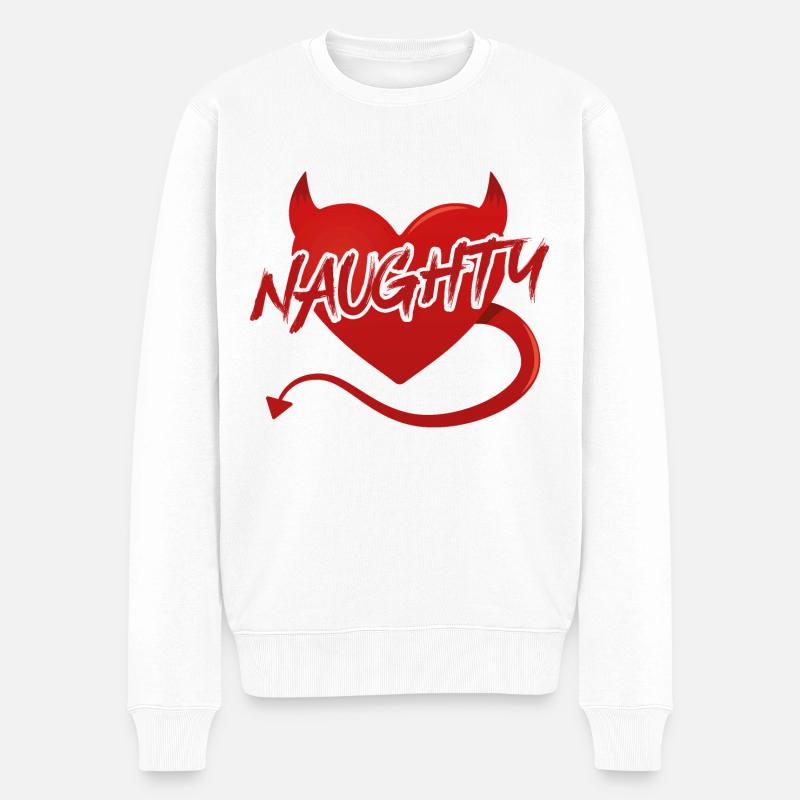 Devil Heart Coquin - Pull Premium bio Homme - blanc