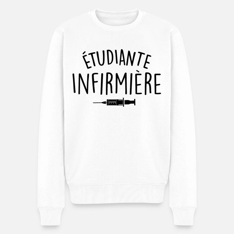 étudiante infirmière - Pull Premium bio Homme - blanc