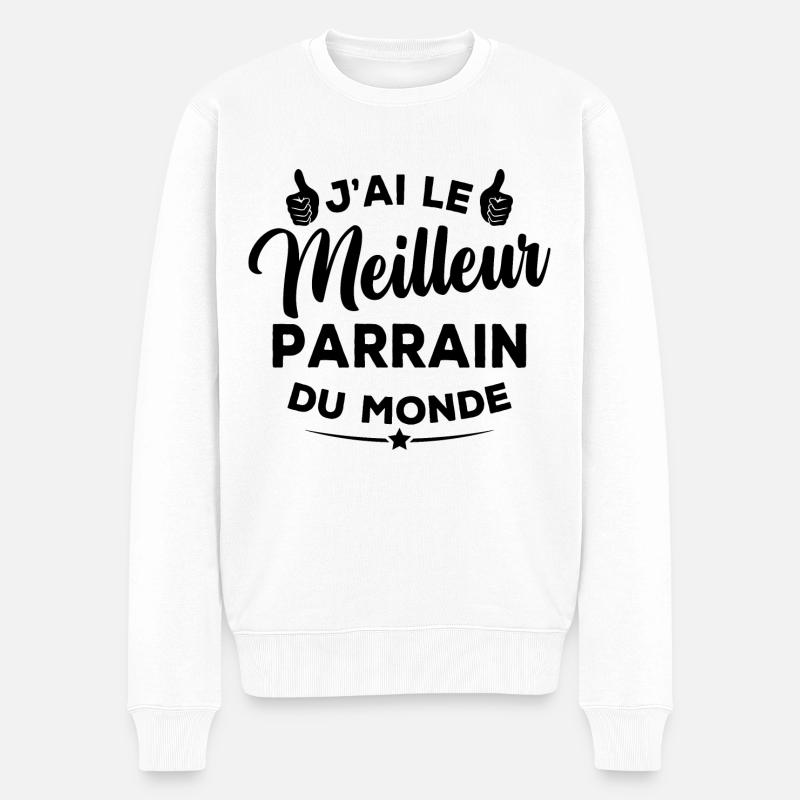 J'ai le meilleur parrain du monde - Pull Premium bio Homme - blanc