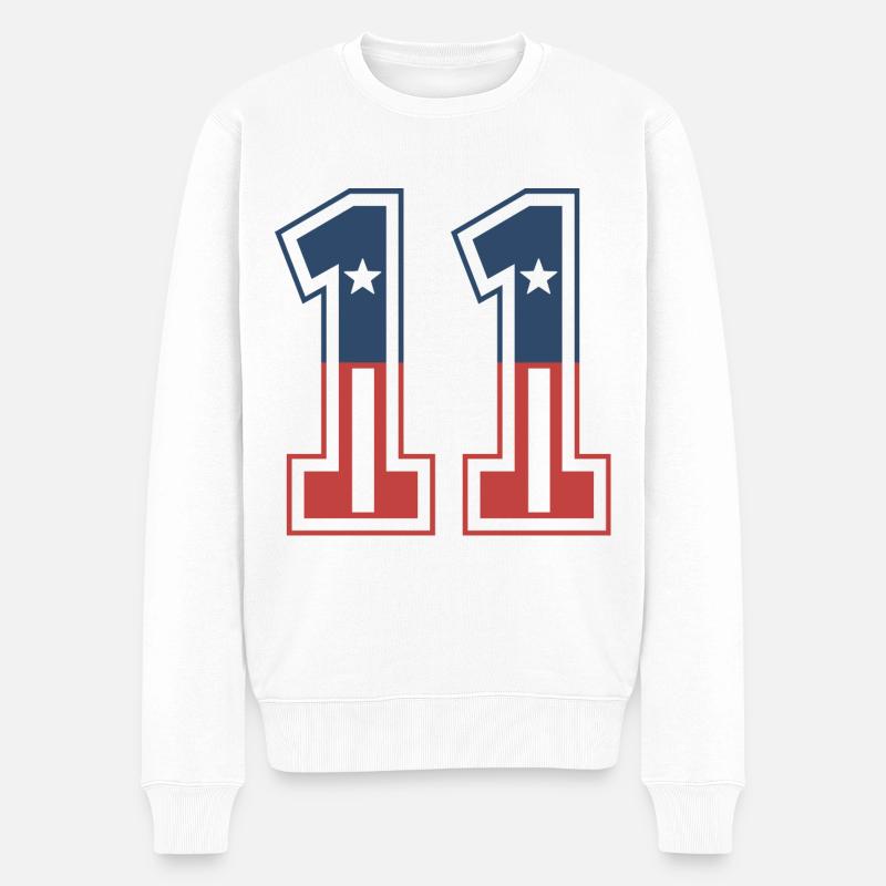 Numéro 11 États-Unis - Pull Premium bio Homme - blanc