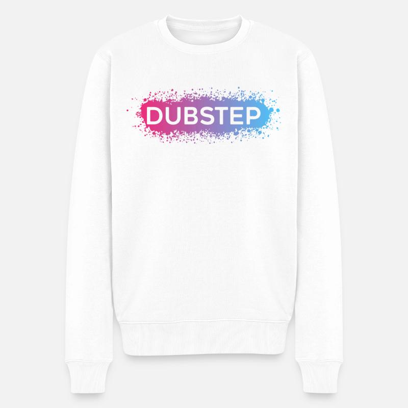 Dubstep Vaporwave Splat - Männer Premium Bio Pullover - Weiß