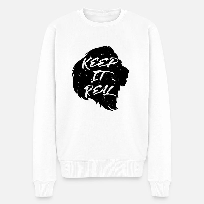 Lion Keep It Real - Pull Premium bio Homme - blanc