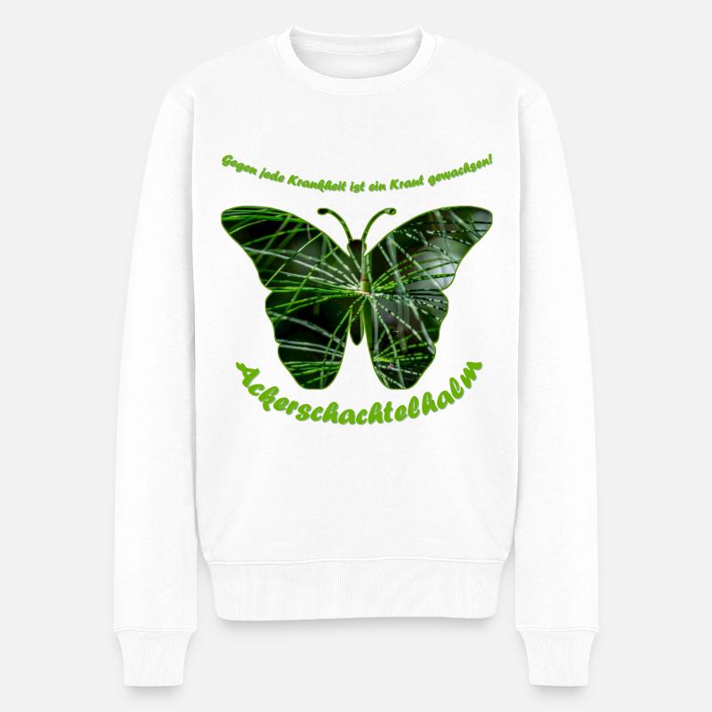 ackerschachtelhalm schmetterling - Männer Premium Bio Pullover - Weiß