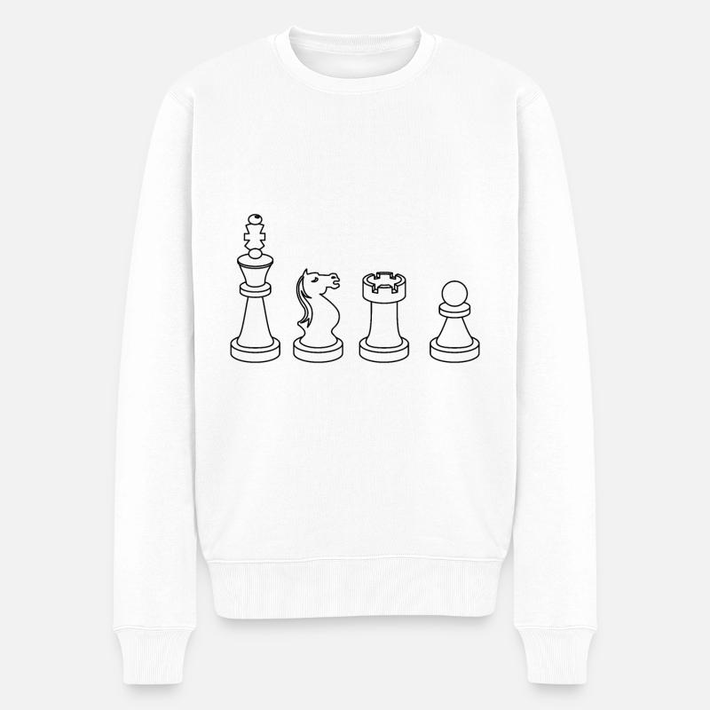 Schach - Männer Premium Bio Pullover - Weiß