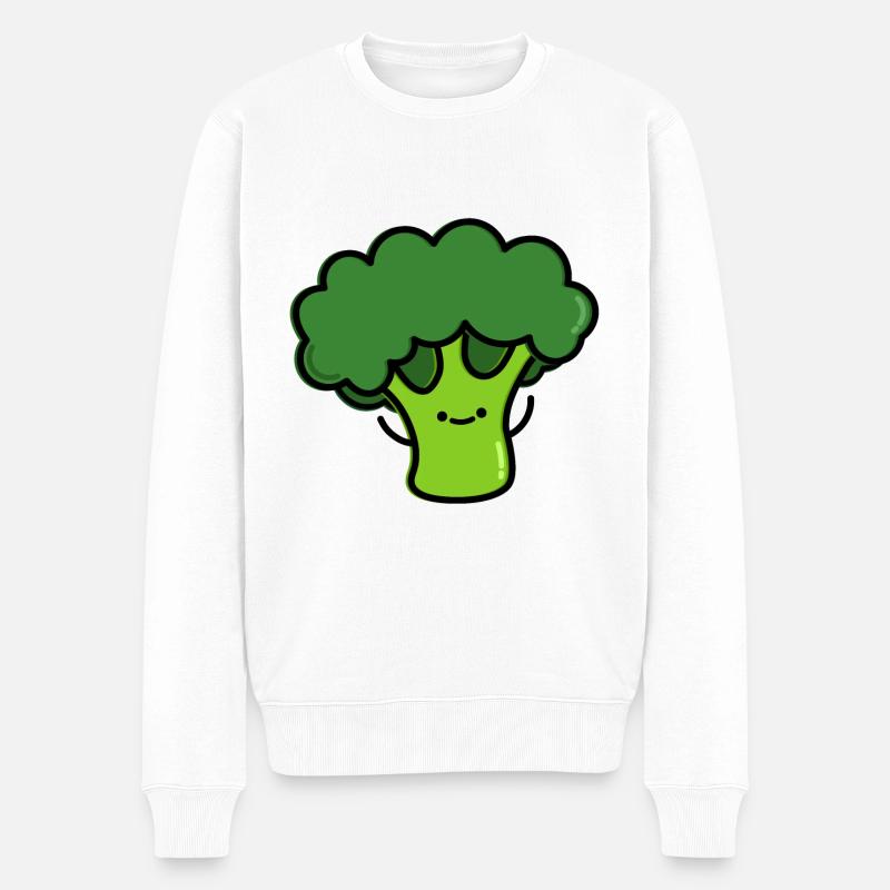 Süßer Brokkoli - Männer Premium Bio Pullover - Weiß