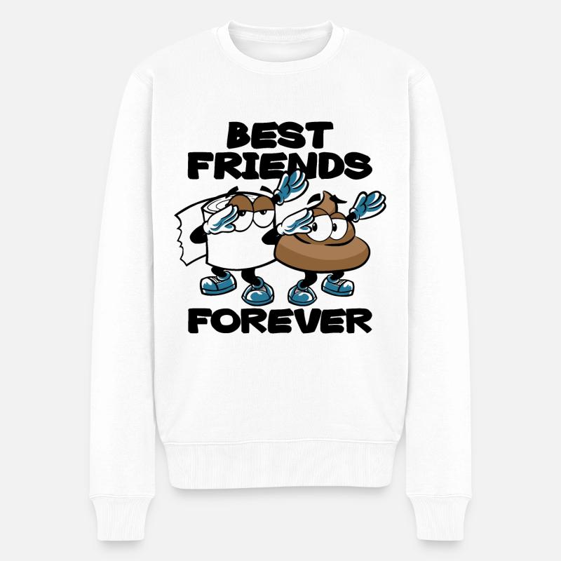 BEST FRIENDS FOREVER DABBING - Männer Premium Bio Pullover - Weiß