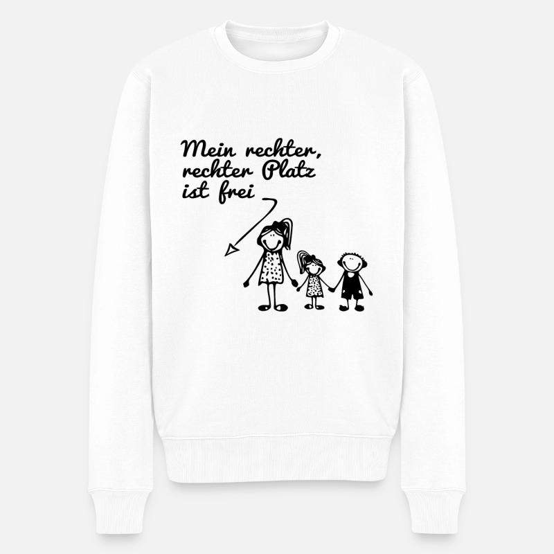 Mein rechter Platz Frau schwarz - Männer Premium Bio Pullover - Weiß