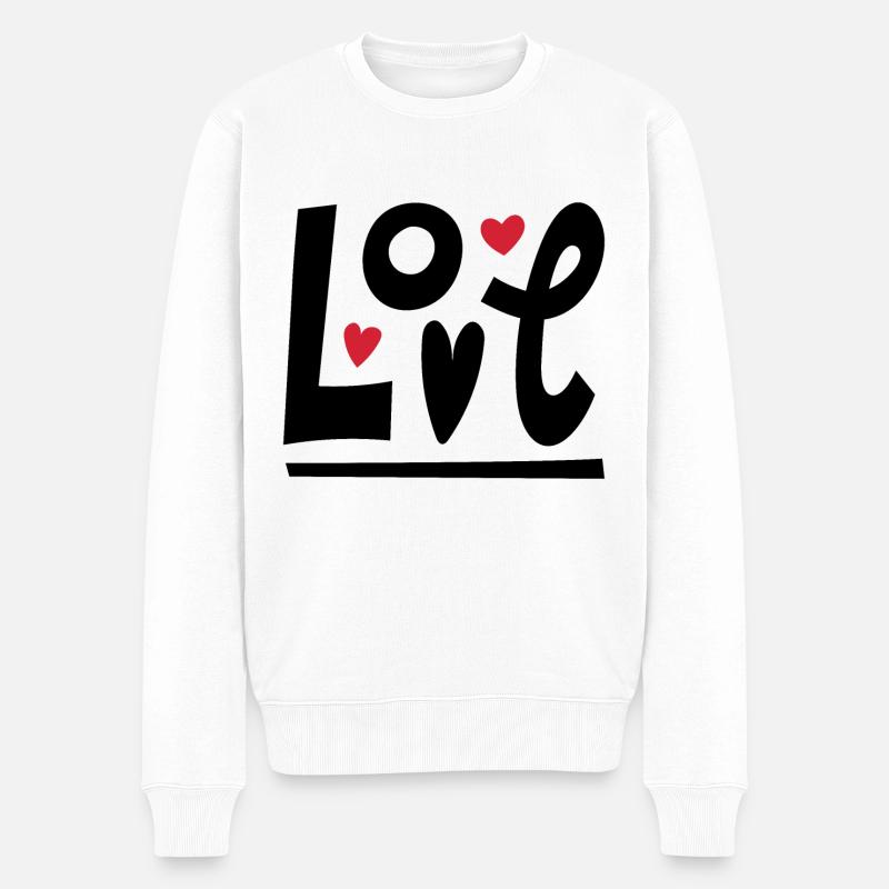 Amour - Pull Premium bio Homme - blanc