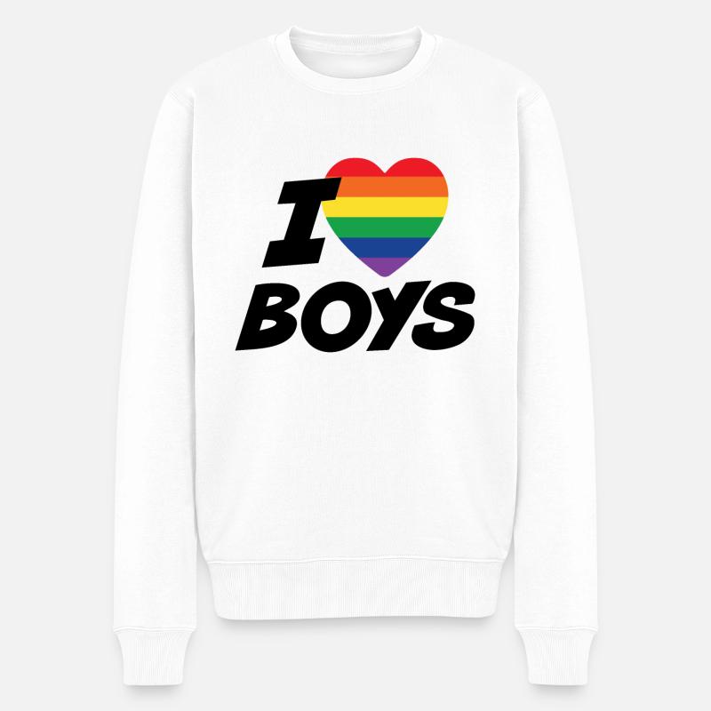 I Love Boys Pride - Pull Premium bio Homme - blanc