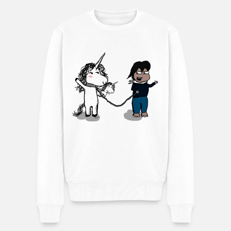 Wie kann man einen Freund finden? - Männer Premium Bio Pullover - Weiß