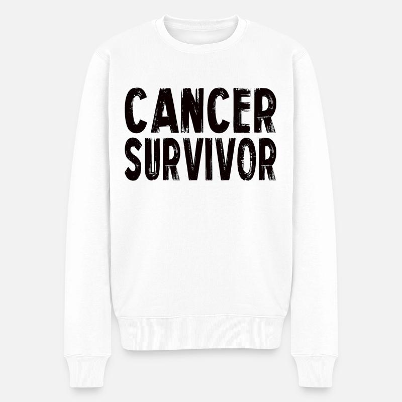 Cancer Survivor - Männer Premium Bio Pullover - Weiß