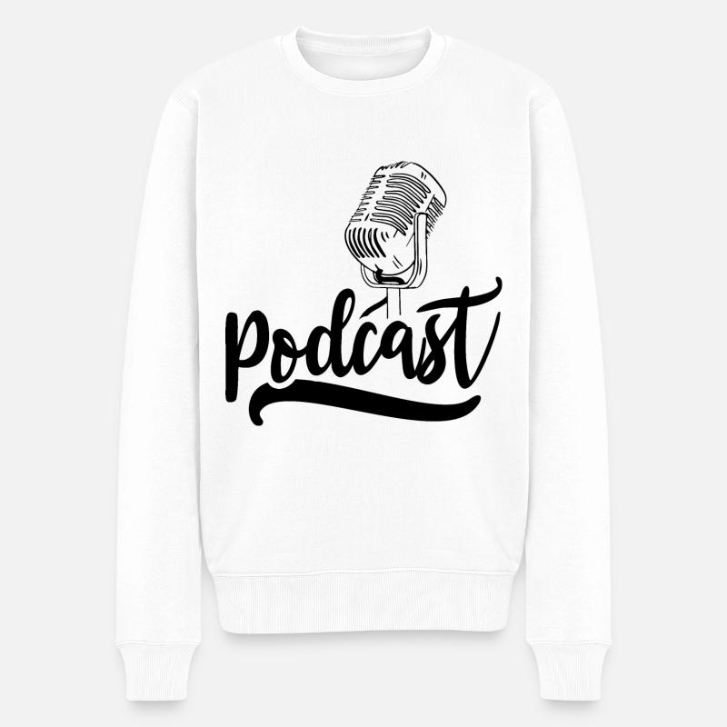 Podcast Podcasts Produktion Anhören Host - Männer Premium Bio Pullover - Weiß