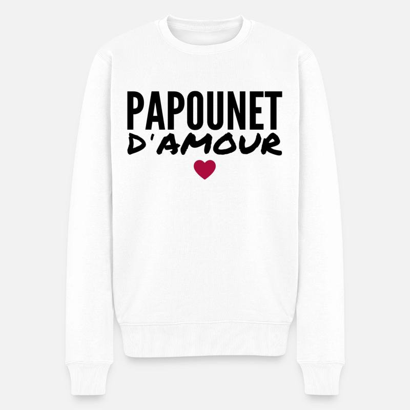Papa Liebe - Männer Premium Bio Pullover - Weiß