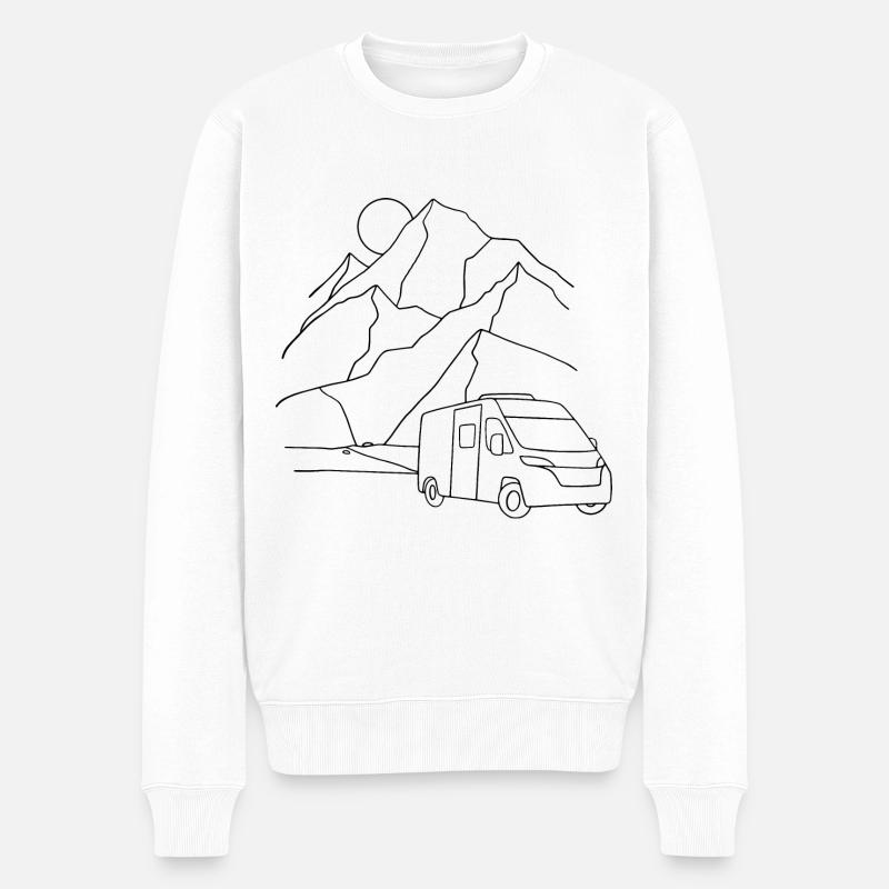 WOHNMOBIL minimalistisch - - Männer Premium Bio Pullover - Weiß