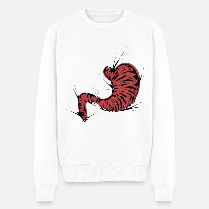 Magen - Männer Premium Bio Pullover - Weiß