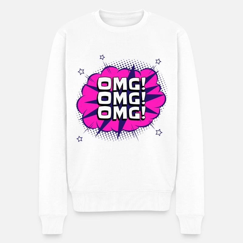Omg Omg Omg - Pull Premium bio Homme - blanc