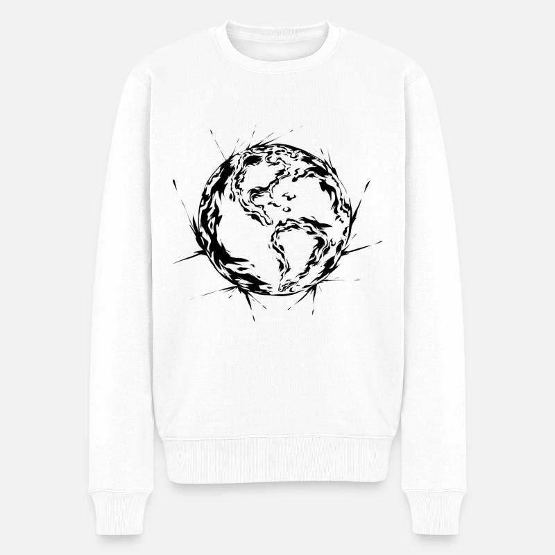 Monde Terre - Pull Premium bio Homme - blanc